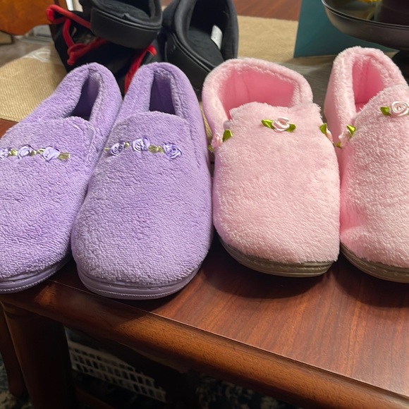 Moonbeams Other Womens House Shoes 2 Pairs Purple And Pink Size On